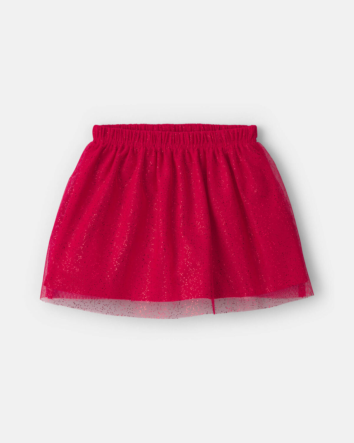 Girls Tulle Bow Fleece Long-Sleeve Top & Skort Set - Cream/Red - Image 2