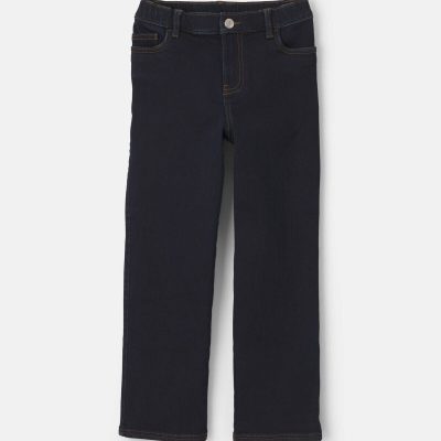Boys Fleece-Lined Relaxed Jeans - Dark Wash