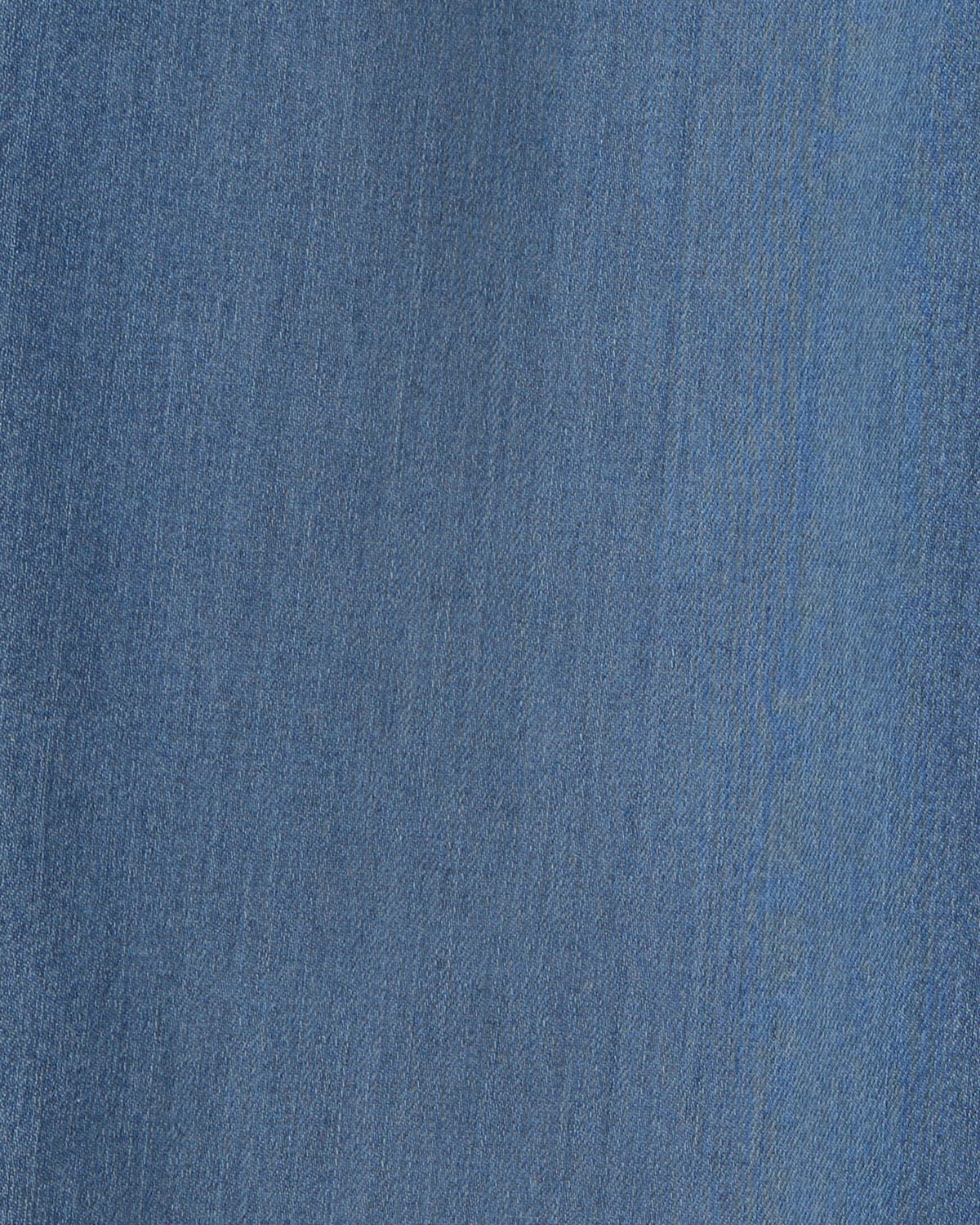 Girls Medium Wash Denim Cuffed Jeans - Blue/Pink - Image 3
