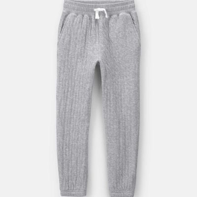 Boys Quilted Joggers - Grey