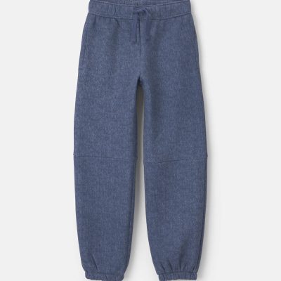 Girls Chambray Fleece Joggers - Medium Wash
