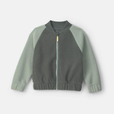 Boys Teddy Fleece Zip-Up Jacket - Green