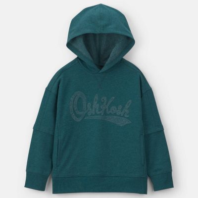 Boys Logo Fleece Baggy Hoodie - Green