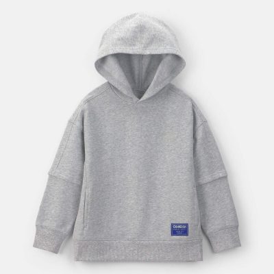 Boys Fleece Baggy Hoodie - Grey