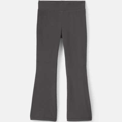 Girls Fleece Wide-Leg Pants - Black
