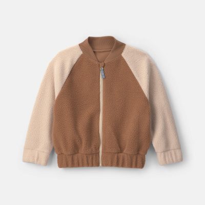 Boys Teddy Fleece Zip-Up Jacket - Brown