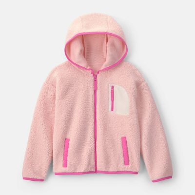 Girls Teddy Fleece Zip-Up Hoodie - Pink
