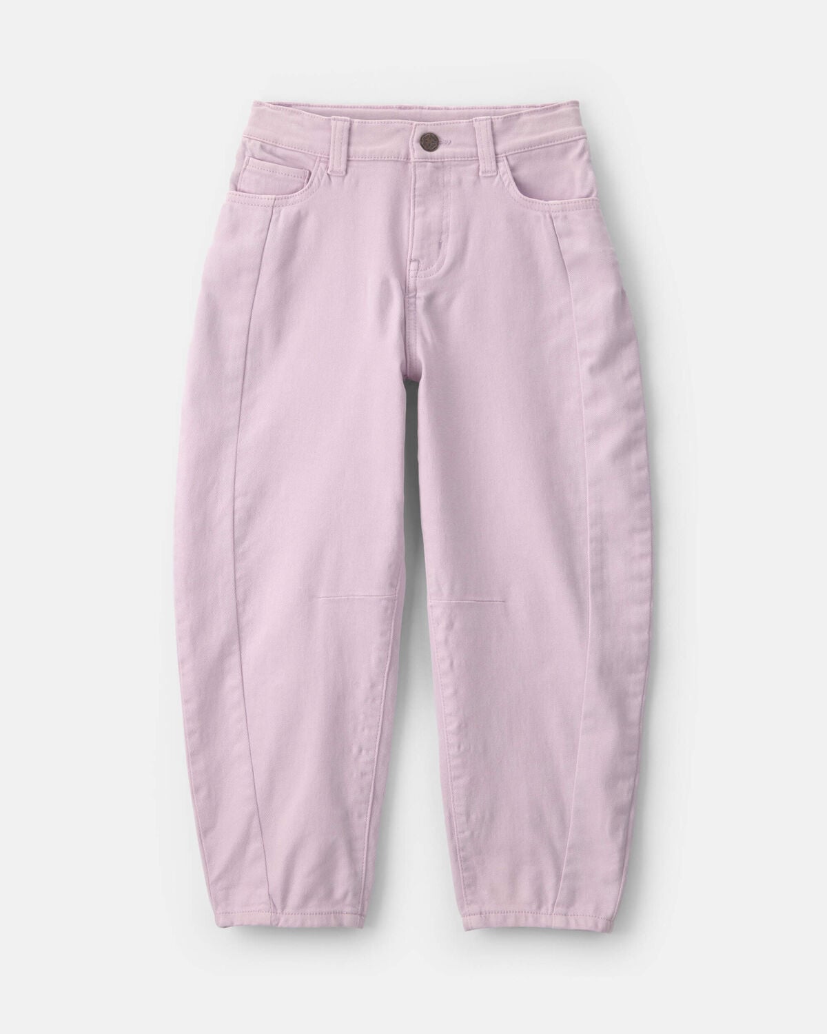 Girls Teddy Fleece Denim Barrel Jeans - Purple