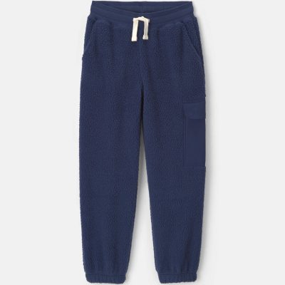 Boys Fleece Cargo Joggers - Navy Blue