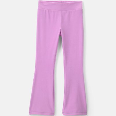 Girls Fleece Wide-Leg Pants - Purple