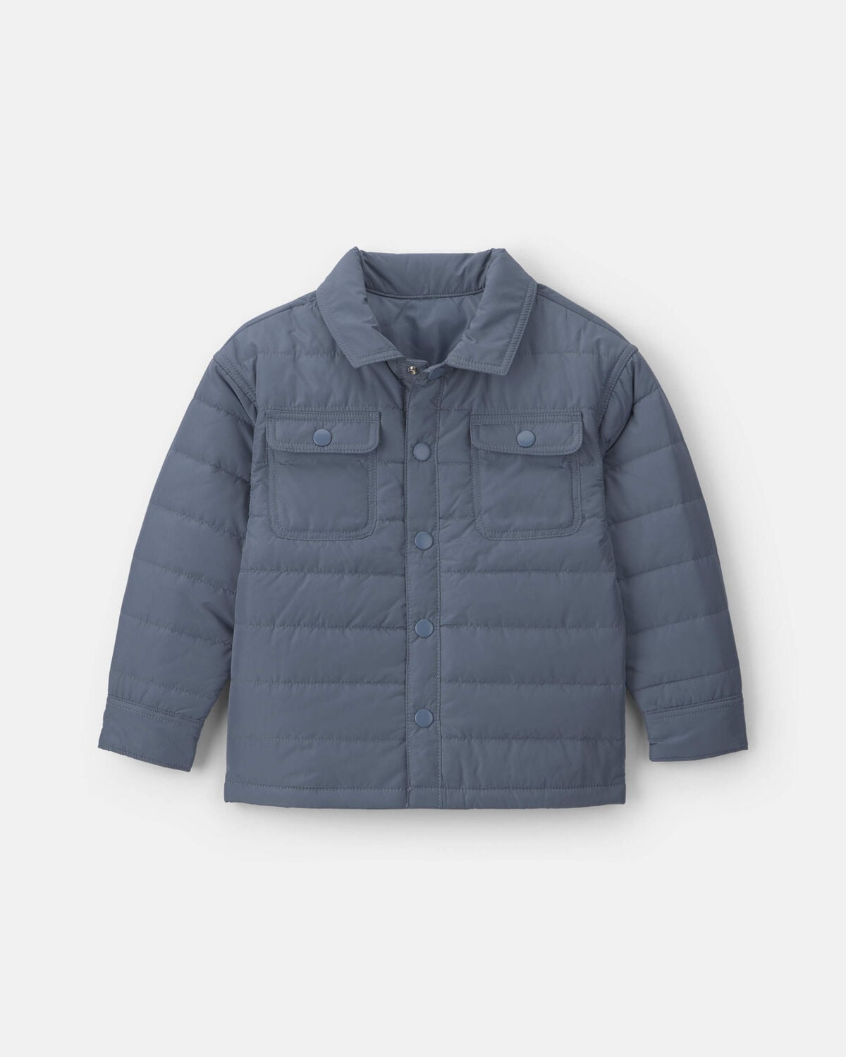 Boys Collared Puffer Jacket - Blue