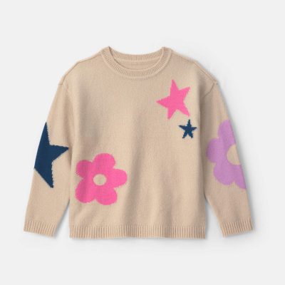 Girls Flower & Star Sweater
