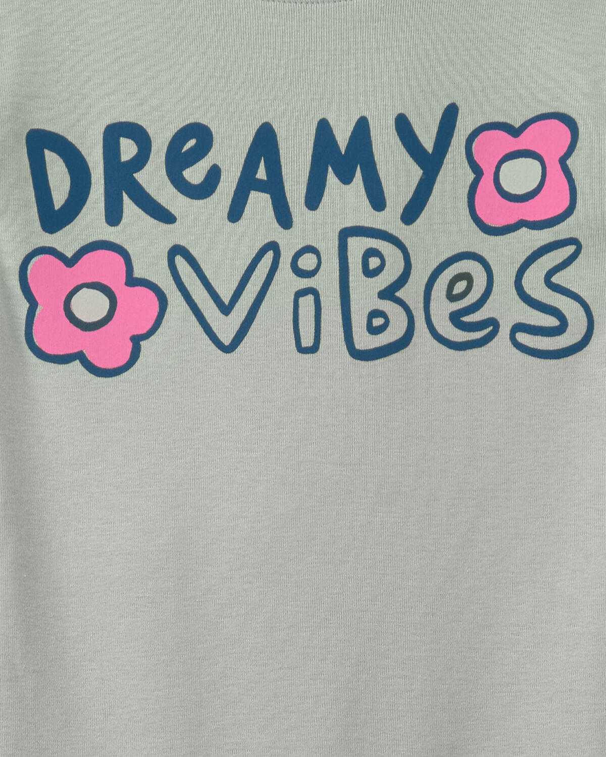 Girls 'Dreamy Vibes' Floral 100% Cotton 4-Piece Pajama Set - Green/Pink - Image 4