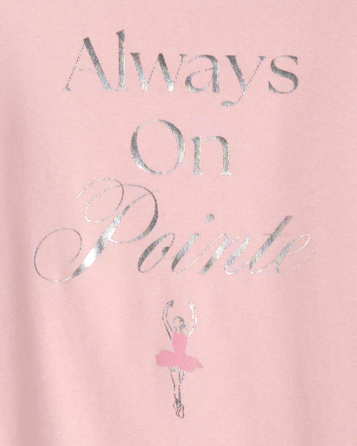 Girls 'Always On Pointe' Ballerina 100% Cotton 4-Piece Pajama Set - Pink/White - Image 4