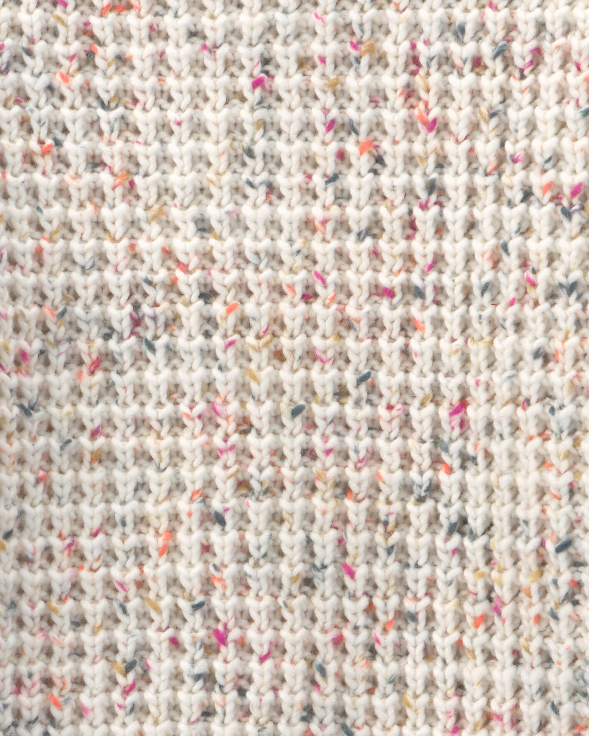 Girls Waffle Knit Sweater - Cream - Image 3