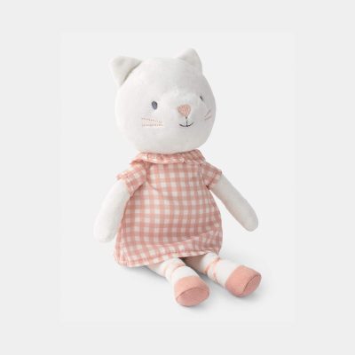 Toddler Kitten Dress-Up Plush Toy - Pink/White