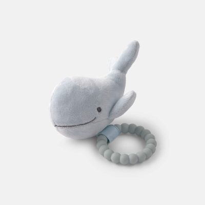 Whale Plush Teether - Blue