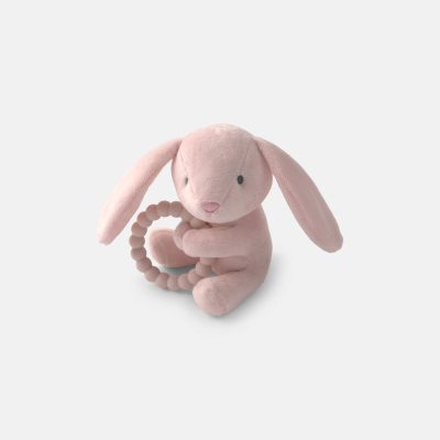 Girls Bunny Plush Teether - Pink