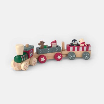 Toddler Wooden Christmas Train Set
