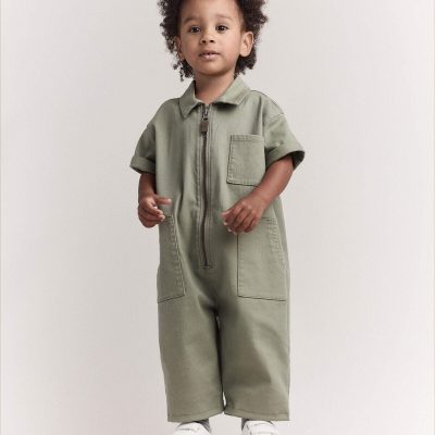 Toddler Day Out™ Cropped Jumpsuit - Olive
