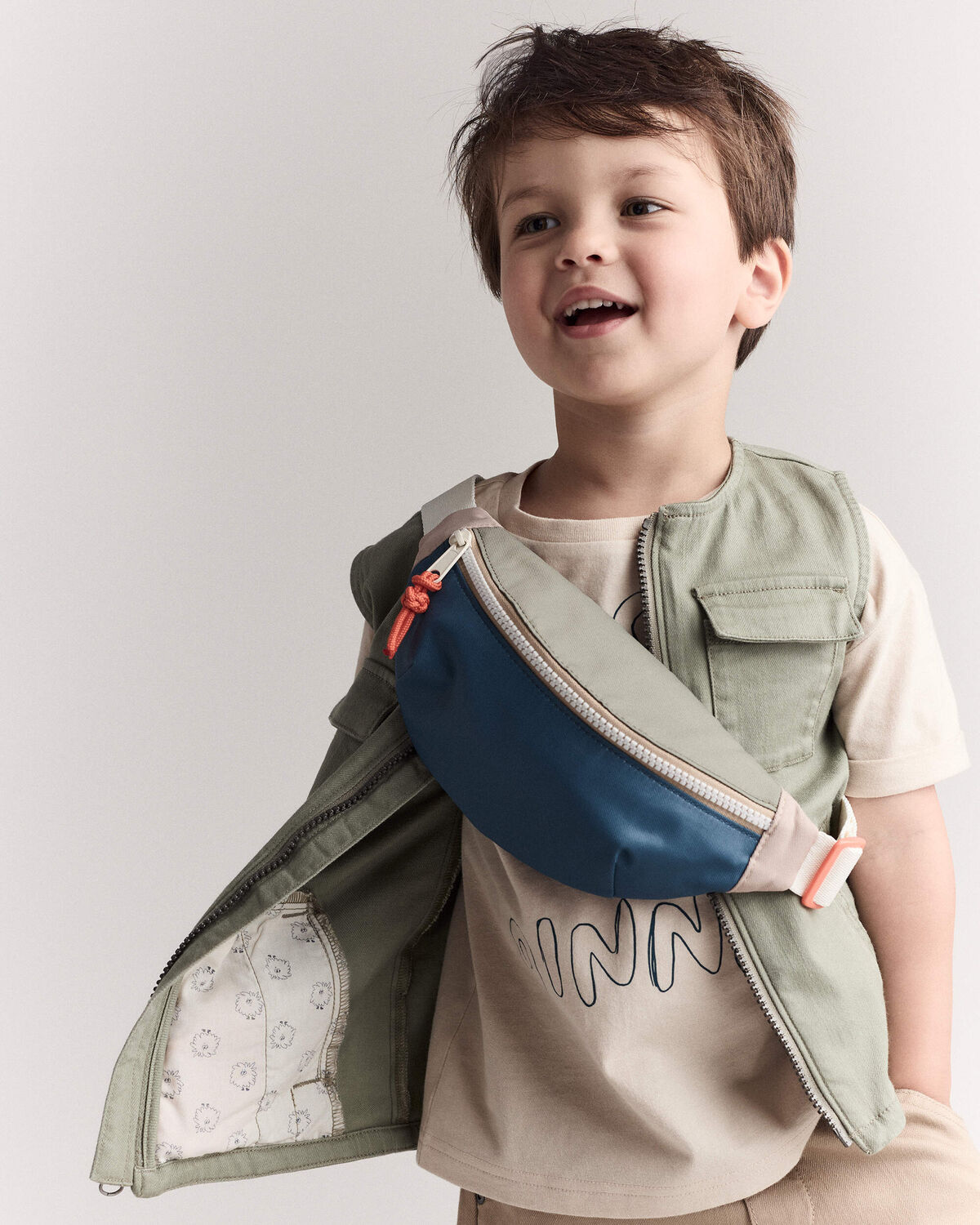 Toddler Zip-Up Vest - Olive - Image 5