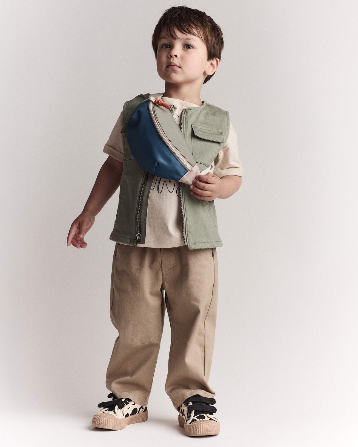 Toddler Zip-Up Vest - Olive - Image 4