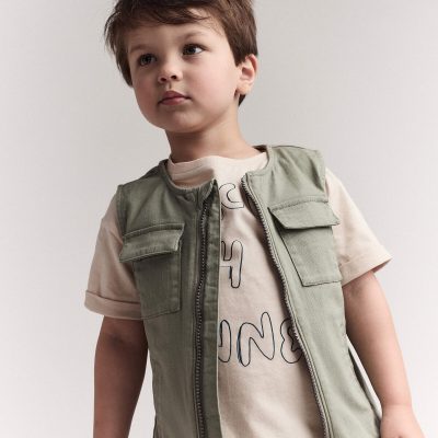 Toddler Zip-Up Vest - Olive
