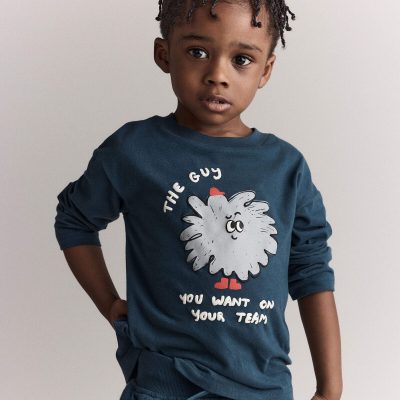 Toddler Boy Squish Character Long-Sleeve Relaxed Graphic Tee - Deep Teal