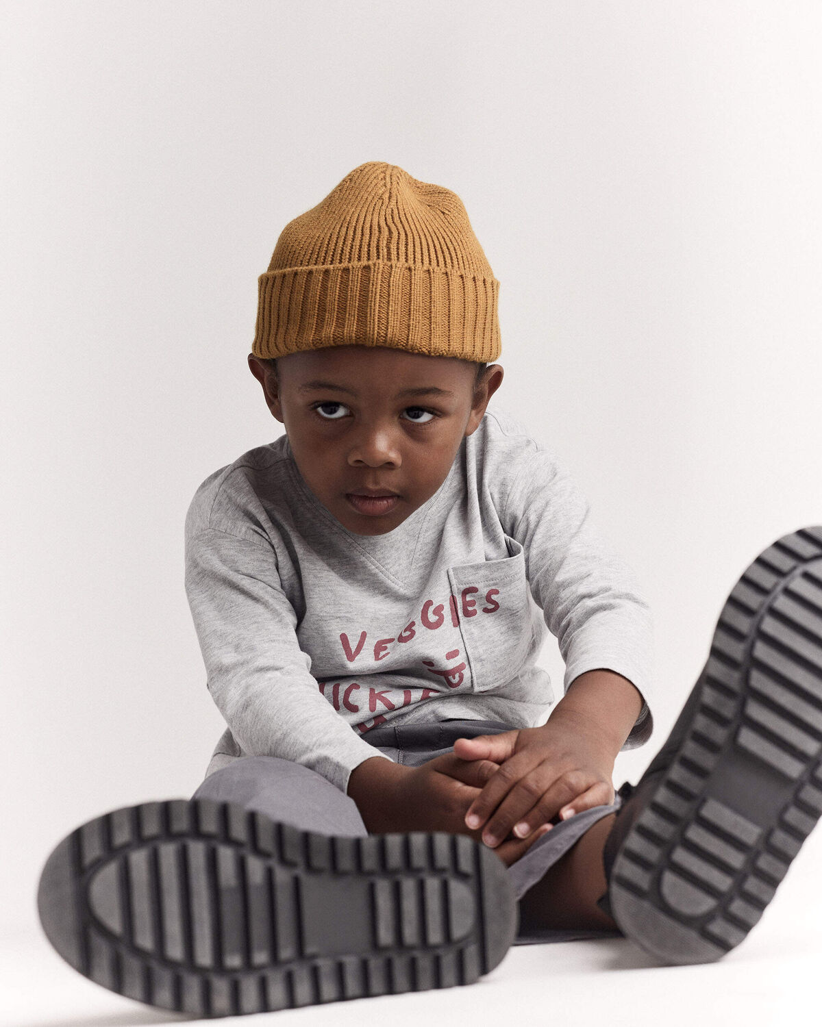 Toddler 'Chicken Nuggies' Long-Sleeve Pocket Graphic Tee - Heather Grey - Image 4