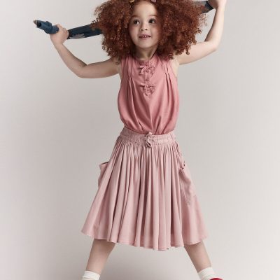 Toddler Girl Avenue Twirl™ Midi Skirt with Otter Pockets - Light Pink