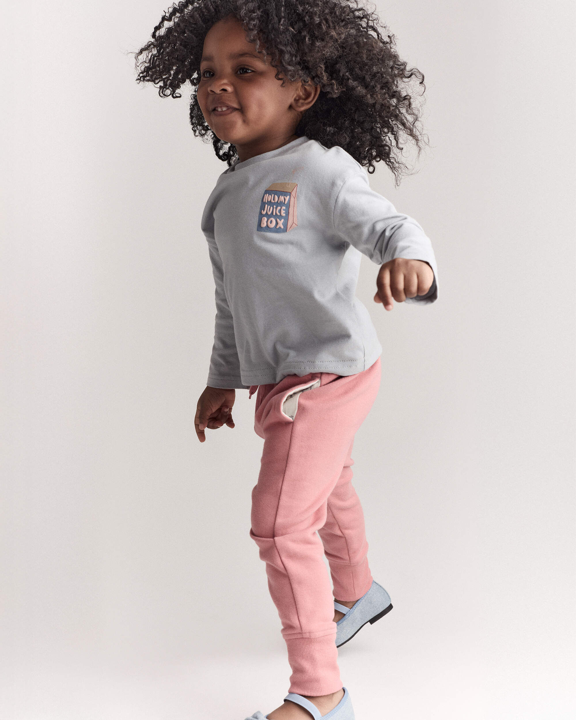 Toddler Long-Sleeve Relaxed Tee in Stripes - Blue/Olive - Image 5