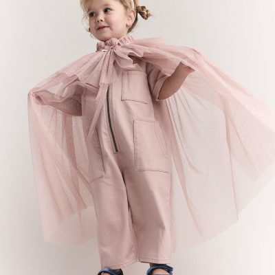 Toddler Girl Confetti Dress Up Cape - Light Pink