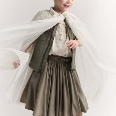 Toddler Girl Confetti Dress Up Cape - Cream/Gold