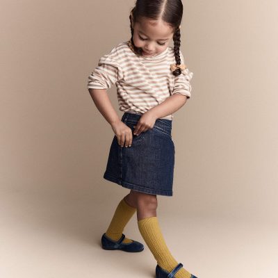 Toddler Girl Asymmetrical Denim Skirt - Blue