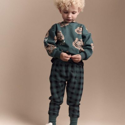 Toddler No-Seam Jogger Pant in Plaid - Green/Black