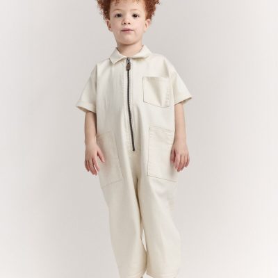 Toddler Day Out™ Cropped Jumpsuit - Cream