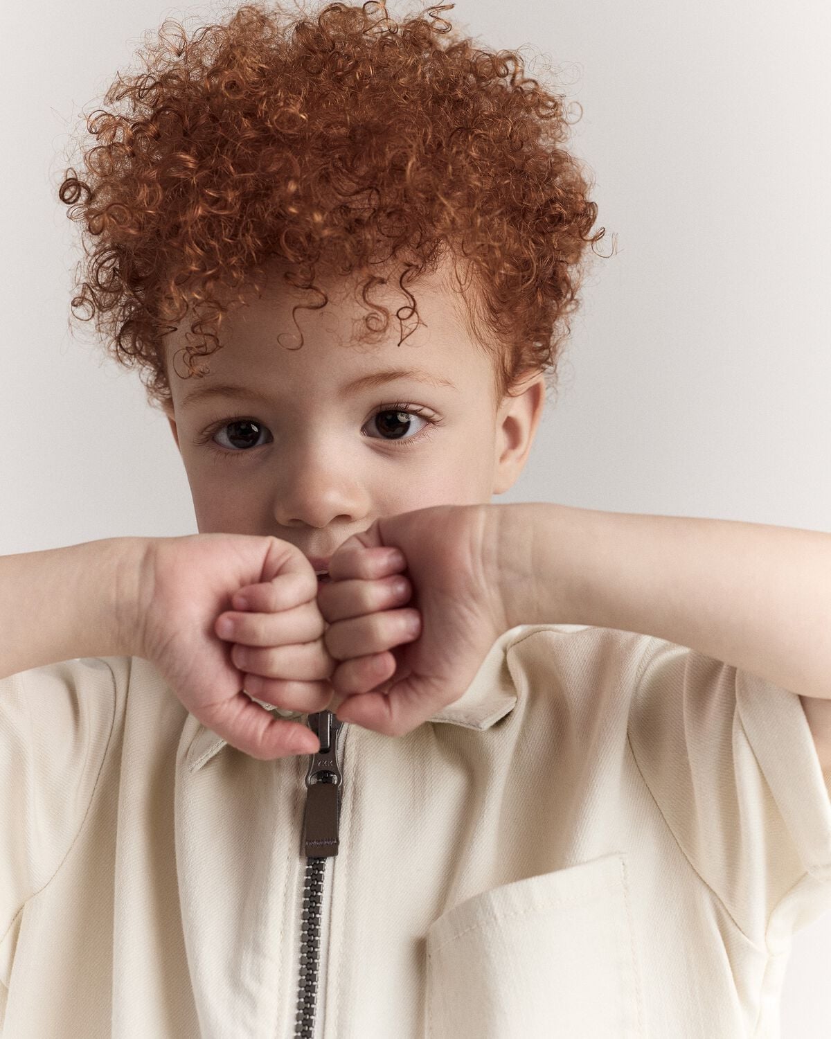 Toddler Day Out™ Cropped Jumpsuit - Cream - Image 2