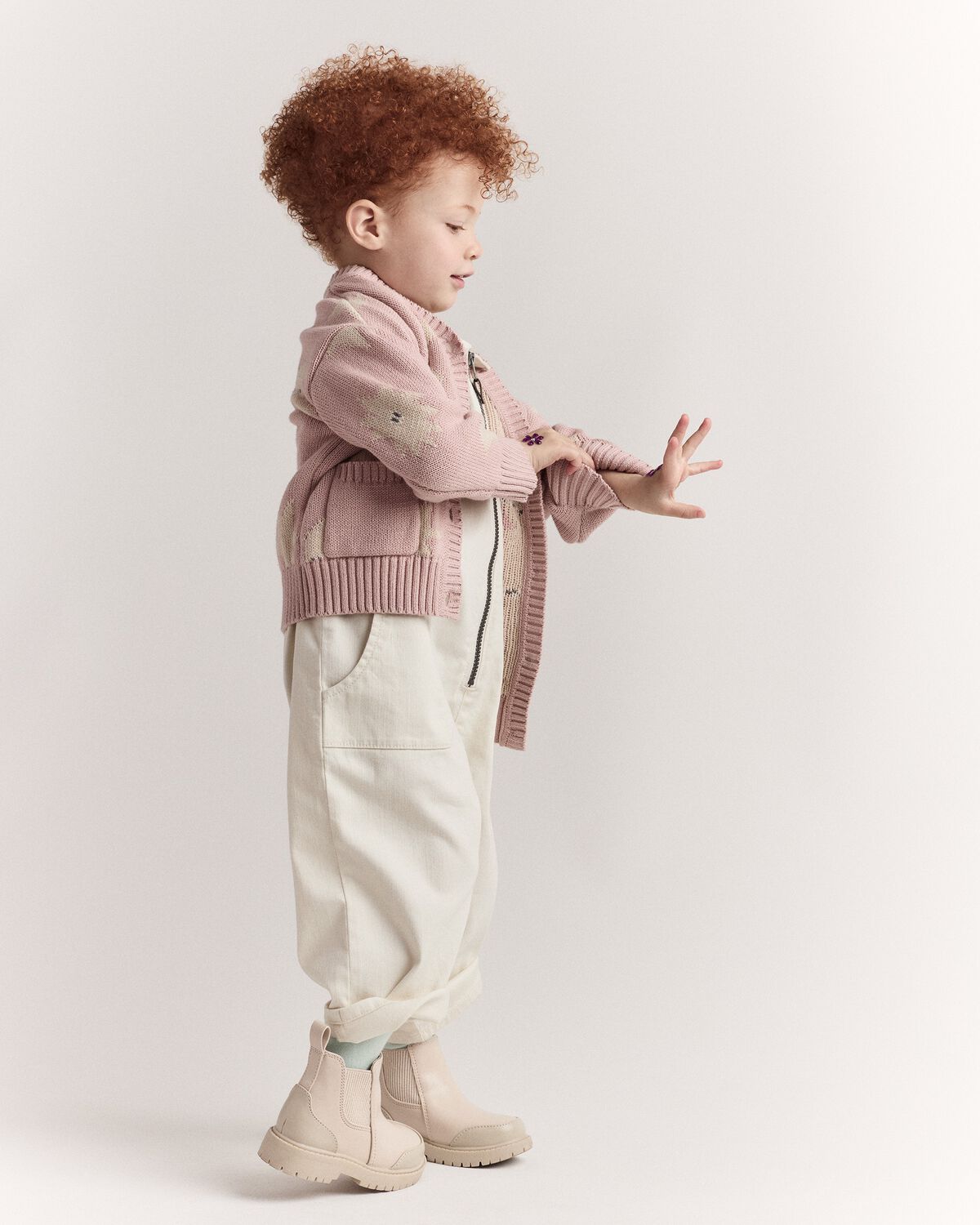Toddler Day Out™ Cropped Jumpsuit - Cream - Image 5