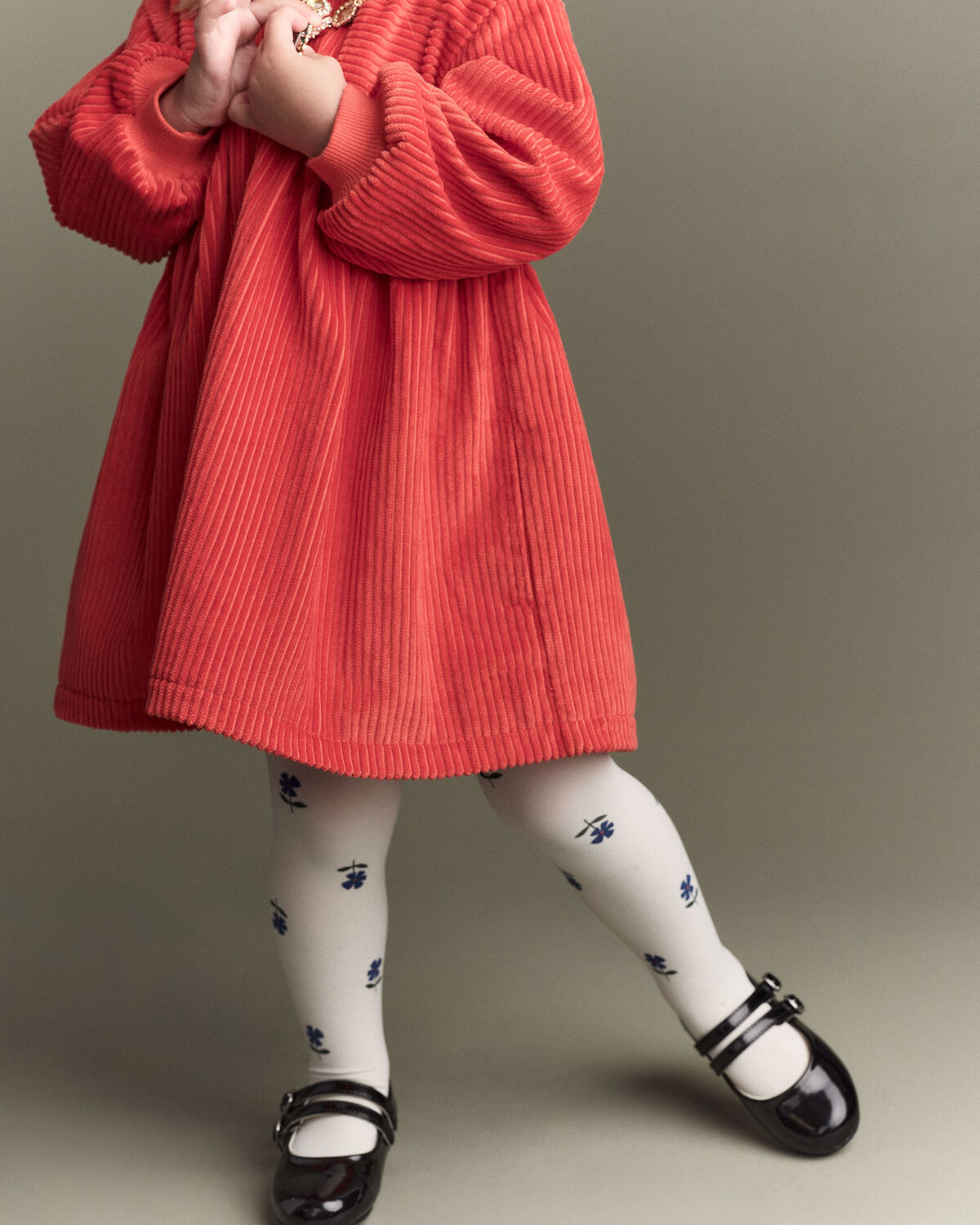 Toddler Girl Long-Sleeve Corduroy Dress - Orange - Image 4