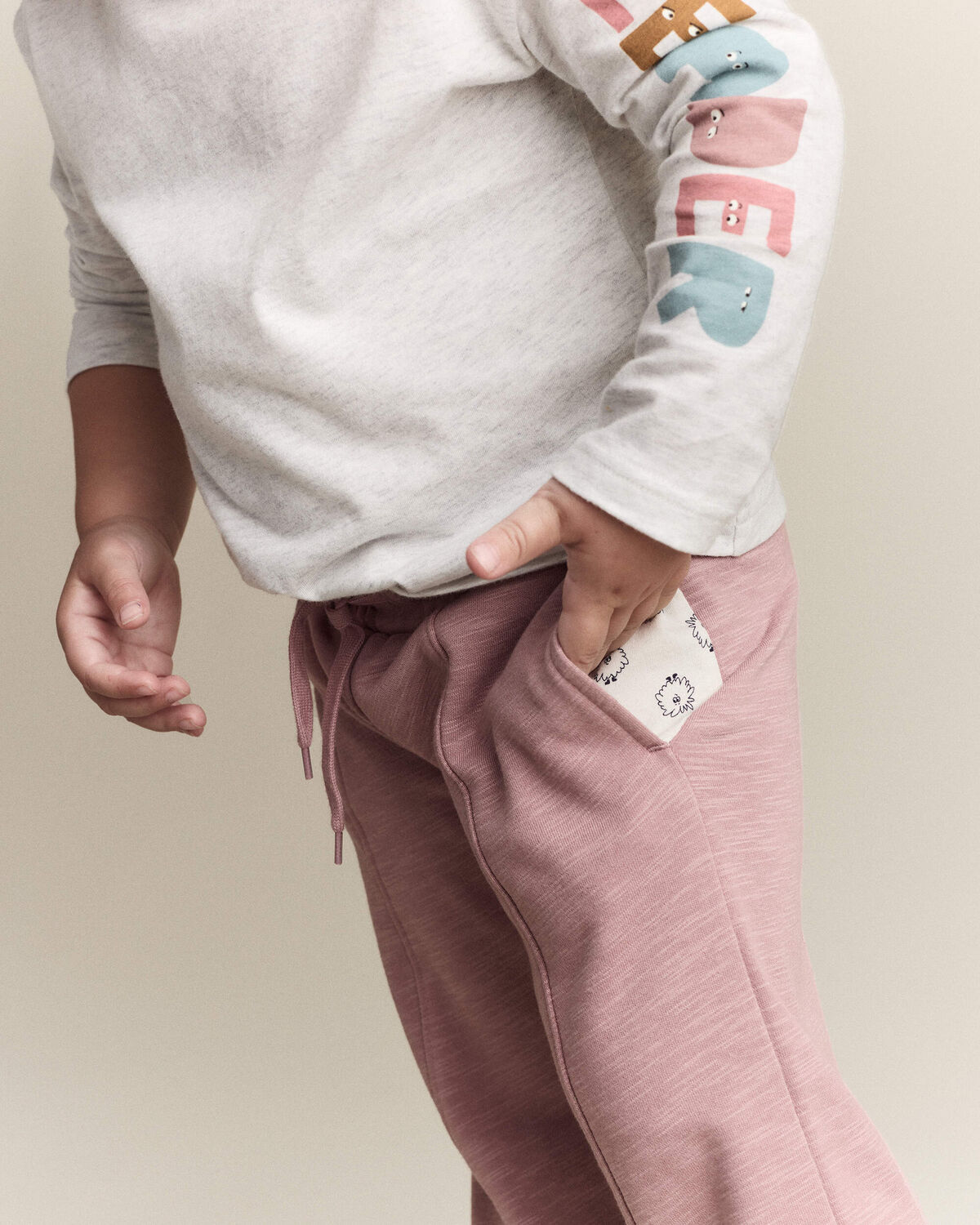 Toddler Girl Linda Wide Leg Pant - Mauve - Image 3