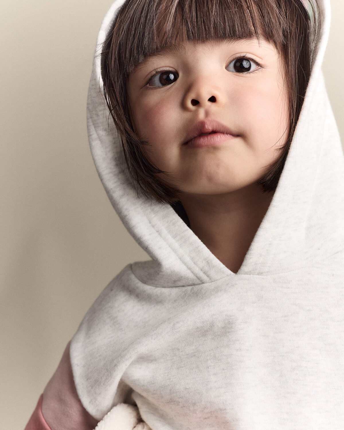 Toddler Girl Colorblock Long-Sleeve Hooded Sweatshirt Dress - Light Heather Grey - Image 6
