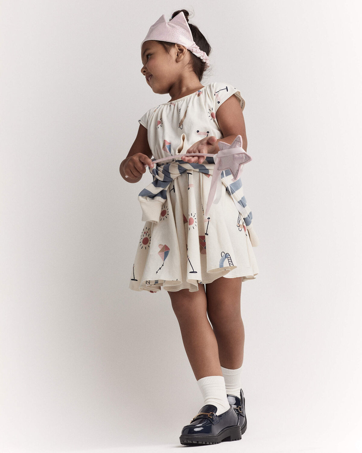 Toddler Girl Avenue Twirl™ Dress in Park Day Print - Cream - Image 4