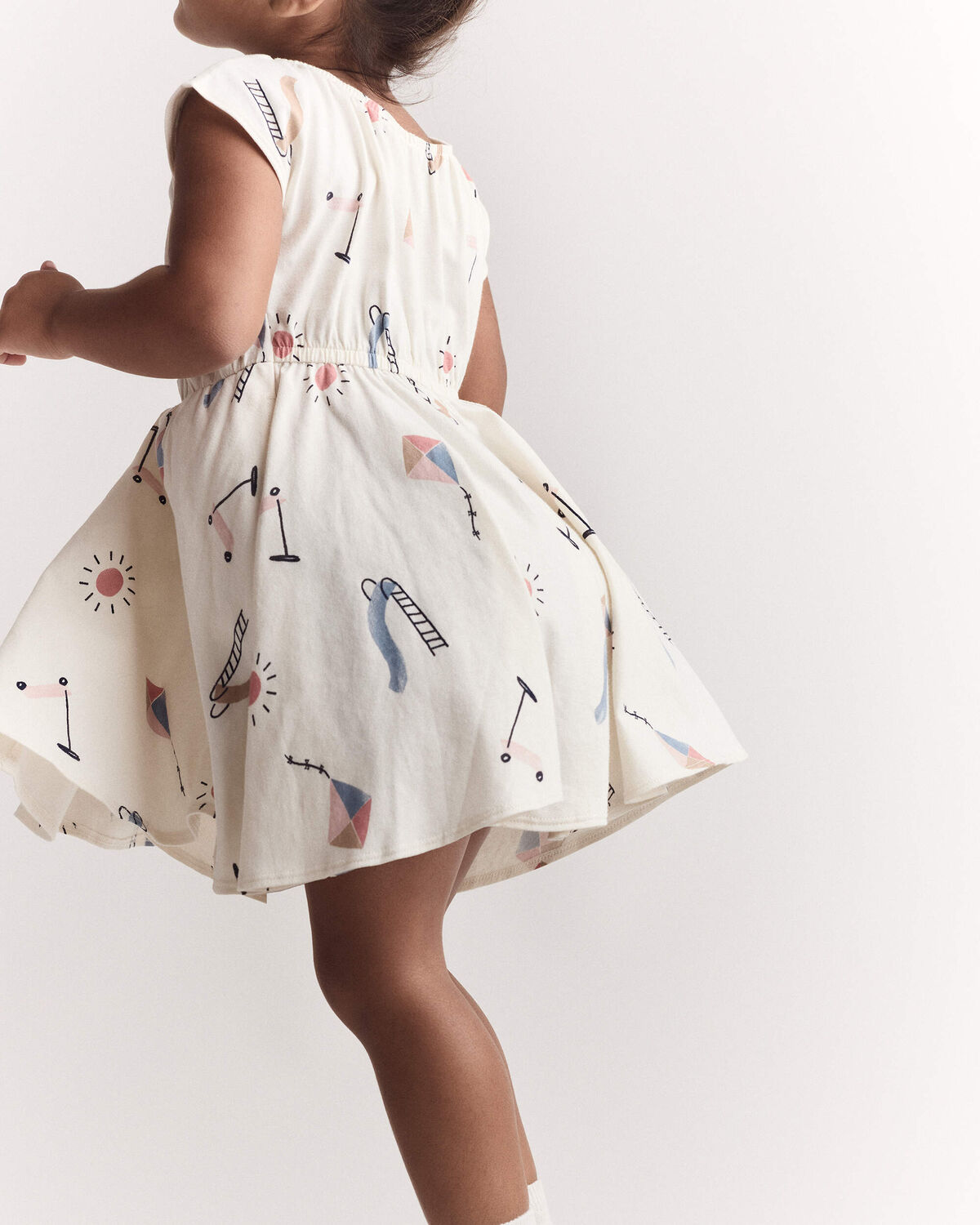 Toddler Girl Avenue Twirl™ Dress in Park Day Print - Cream - Image 3