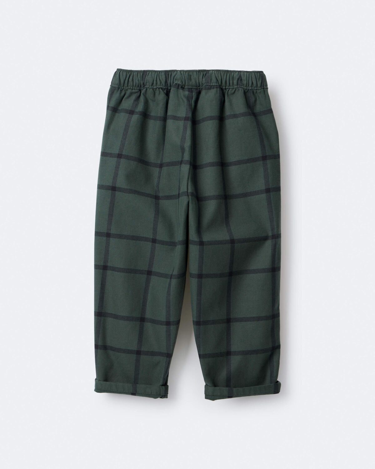 Toddler Boy Pull-On Pant in Plaid - Dark Green - Image 2