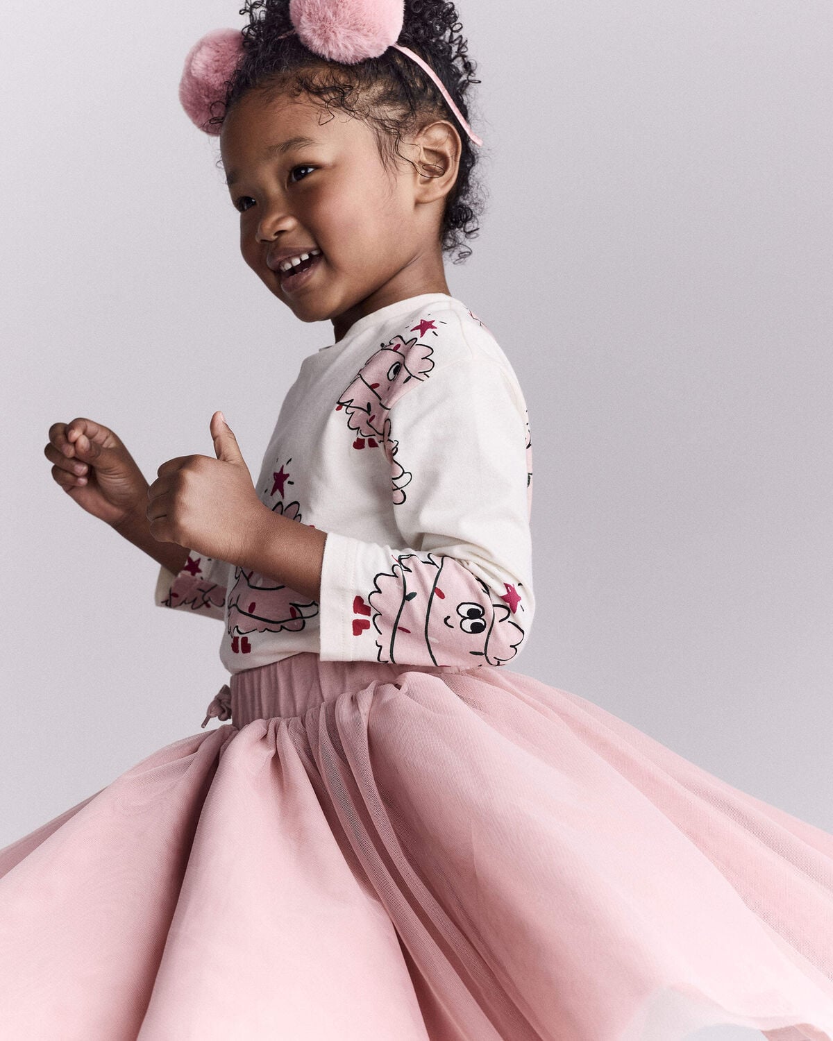Toddler Girl Avenue Twirl™ Midi Skirt with Tulle - Light Pink - Image 4