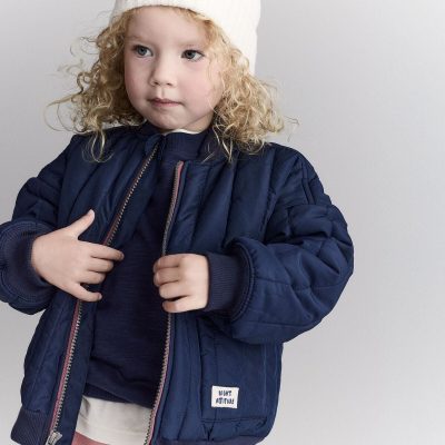 Toddler Quilted Bomber Jacket - Navy
