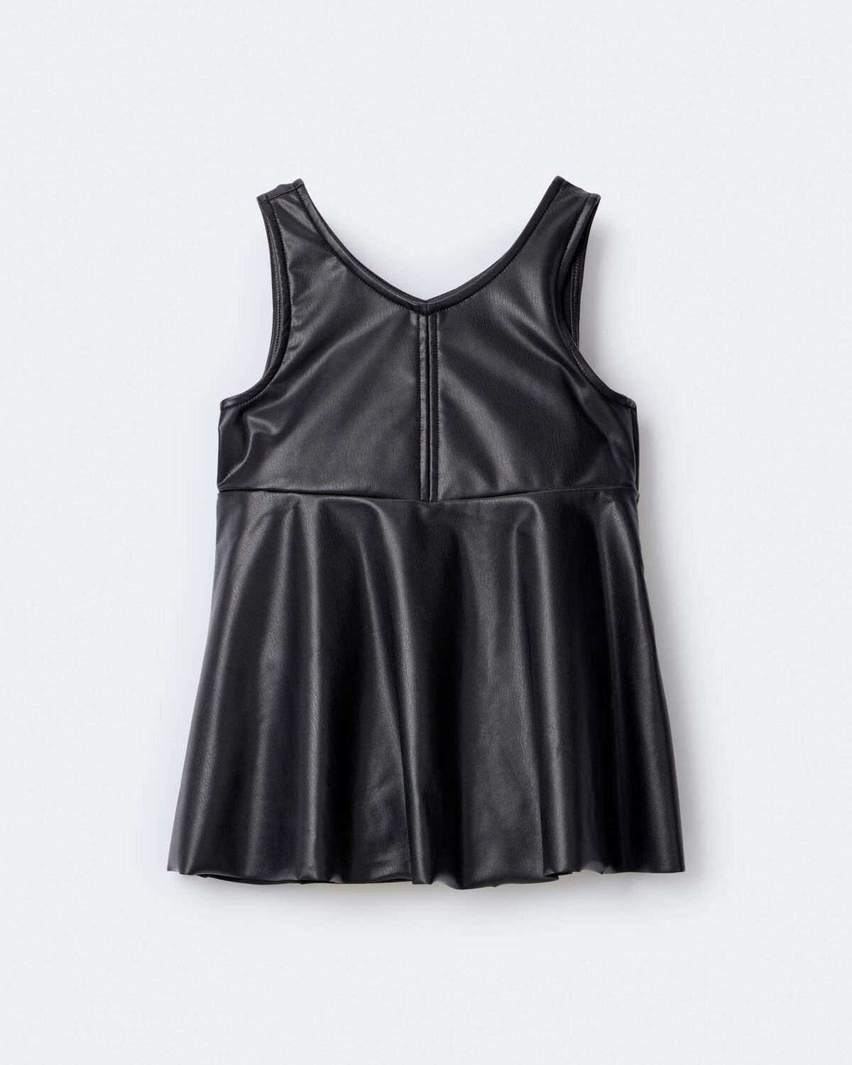 Toddler Girl Faux Leather Sleeveless Dress - Black - Image 2