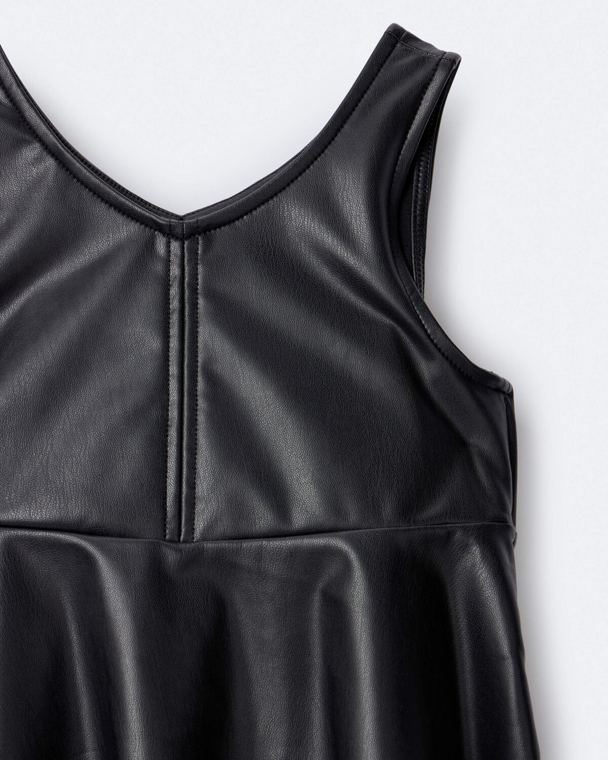 Toddler Girl Faux Leather Sleeveless Dress - Black - Image 6