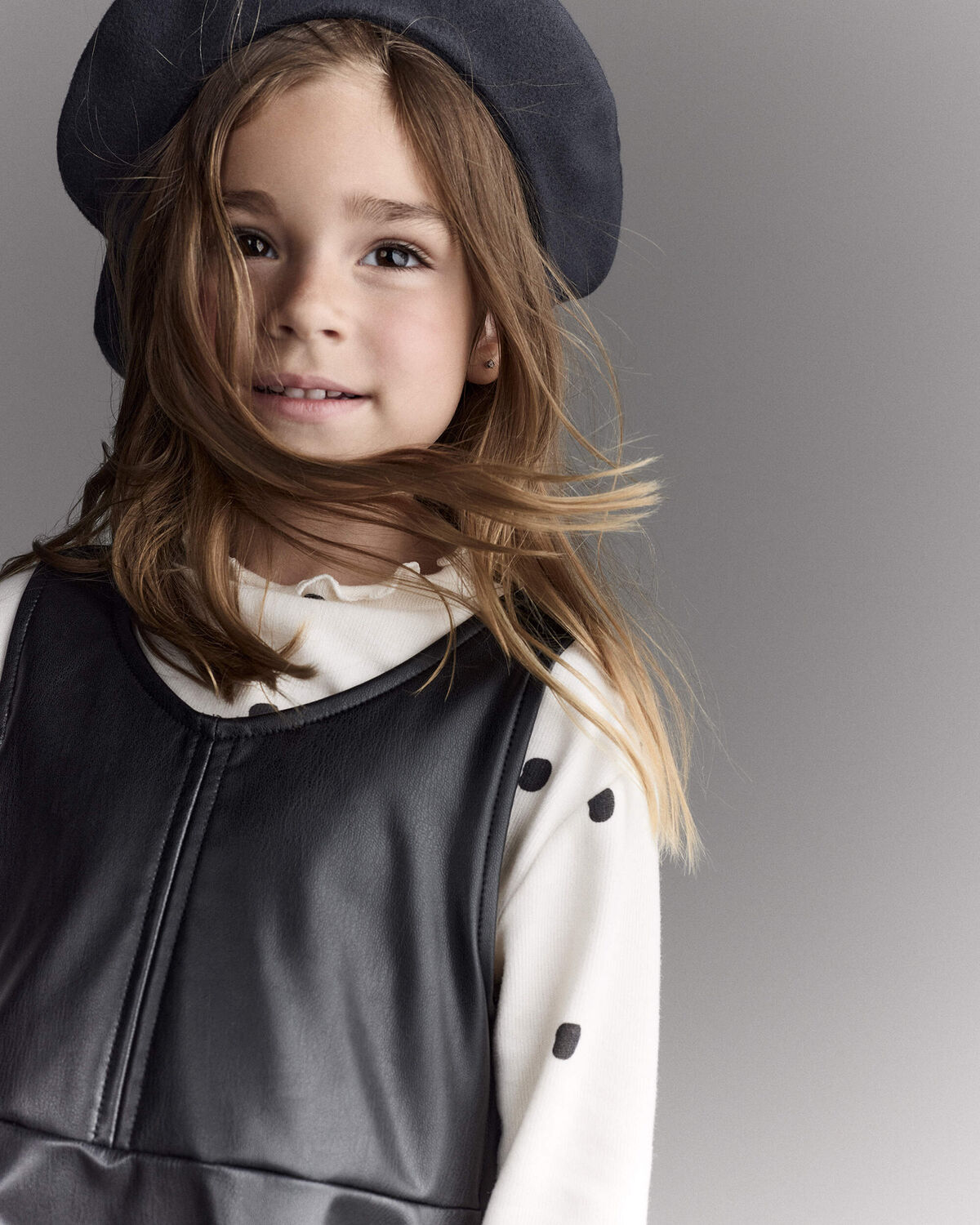 Toddler Girl Faux Leather Sleeveless Dress - Black - Image 4
