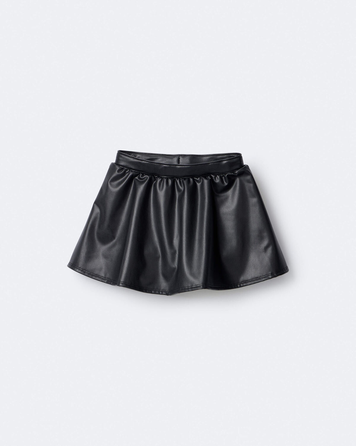 Toddler Girl Reagan Skort in Faux Leather - Black - Image 2